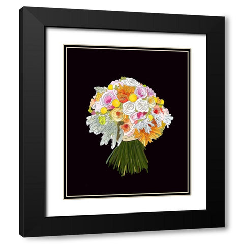 Bouquet Black Modern Wood Framed Art Print with Double Matting by Wieners, Valerie