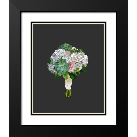 Succulent Bouquet Black Modern Wood Framed Art Print with Double Matting by Wieners, Valerie