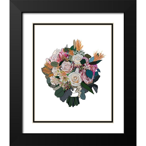 Bouquet on White Black Modern Wood Framed Art Print with Double Matting by Wieners, Valerie