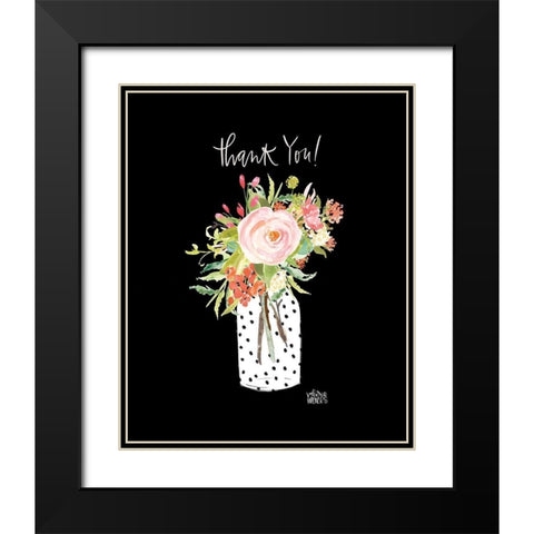 Thank You Black Modern Wood Framed Art Print with Double Matting by Wieners, Valerie