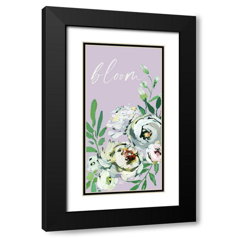 Floral Bloom Black Modern Wood Framed Art Print with Double Matting by Wieners, Valerie