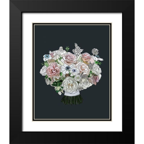 Floral I Black Modern Wood Framed Art Print with Double Matting by Wieners, Valerie