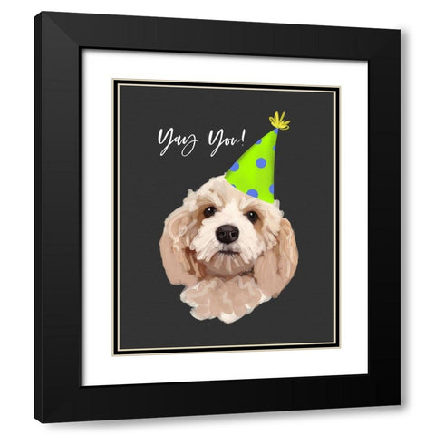 Yay You Black Modern Wood Framed Art Print with Double Matting by Wieners, Valerie