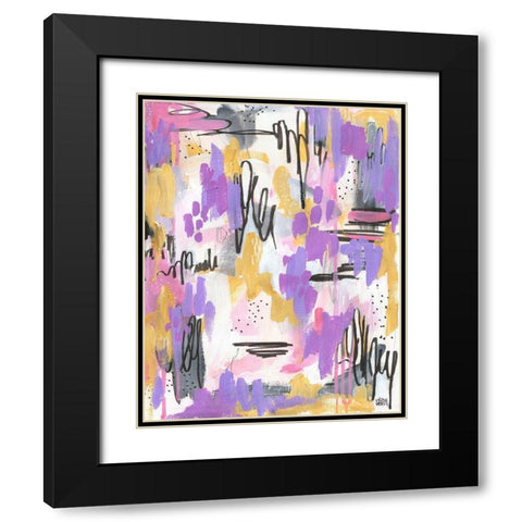 Purple Abstract Black Modern Wood Framed Art Print with Double Matting by Wieners, Valerie
