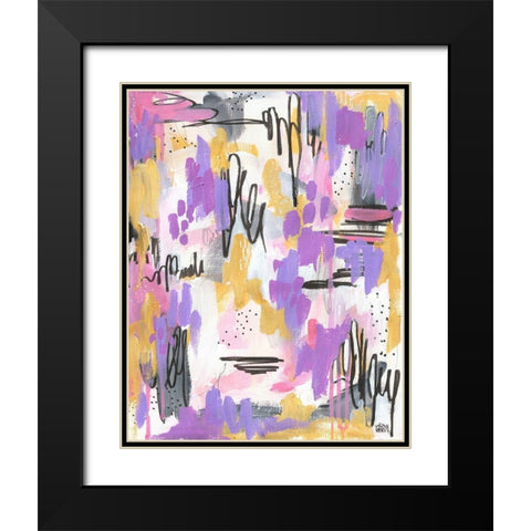 Purple Abstract Black Modern Wood Framed Art Print with Double Matting by Wieners, Valerie
