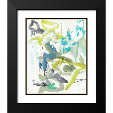 Green Blue Black Modern Wood Framed Art Print with Double Matting by Wieners, Valerie