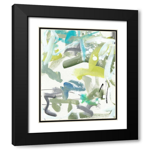 Green Blue II Black Modern Wood Framed Art Print with Double Matting by Wieners, Valerie