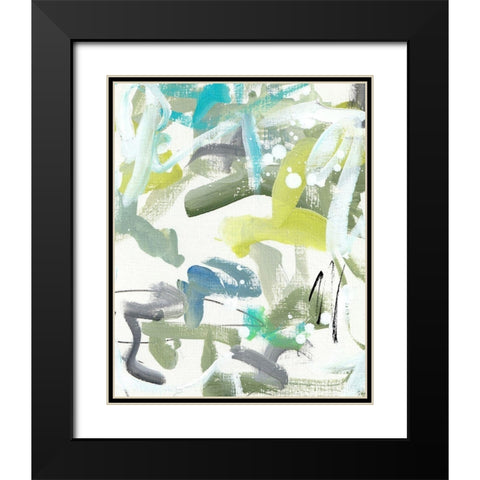 Green Blue II Black Modern Wood Framed Art Print with Double Matting by Wieners, Valerie
