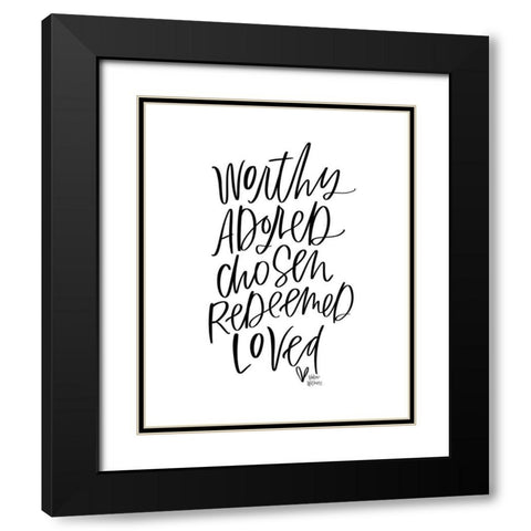 Worth Adored Black Modern Wood Framed Art Print with Double Matting by Wieners, Valerie
