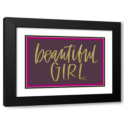Beautiful Girl Black Modern Wood Framed Art Print with Double Matting by Wieners, Valerie