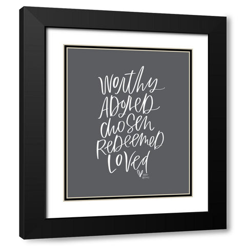 Worthy Adored Black Modern Wood Framed Art Print with Double Matting by Wieners, Valerie