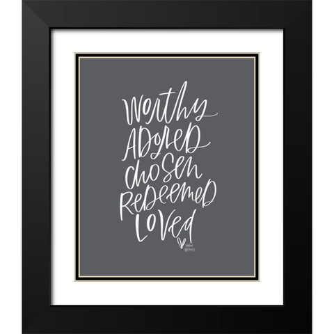 Worthy Adored Black Modern Wood Framed Art Print with Double Matting by Wieners, Valerie
