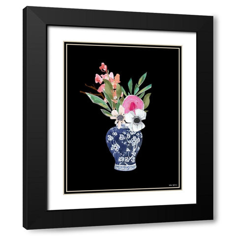 Blue Vase I Black Modern Wood Framed Art Print with Double Matting by Wieners, Valerie