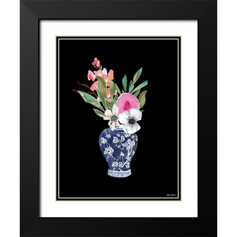 Blue Vase I Black Modern Wood Framed Art Print with Double Matting by Wieners, Valerie
