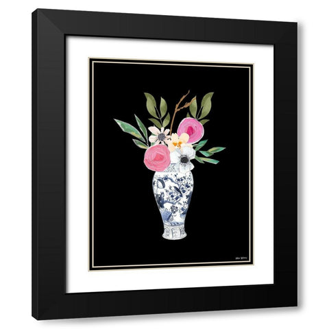 Blue Vase II Black Modern Wood Framed Art Print with Double Matting by Wieners, Valerie