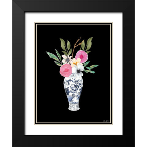 Blue Vase II Black Modern Wood Framed Art Print with Double Matting by Wieners, Valerie