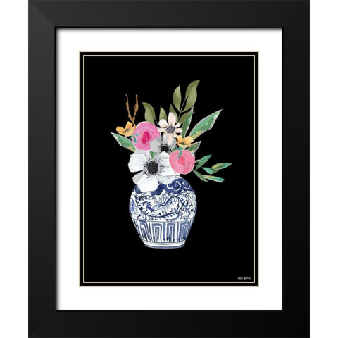 Blue Vase III Black Modern Wood Framed Art Print with Double Matting by Wieners, Valerie