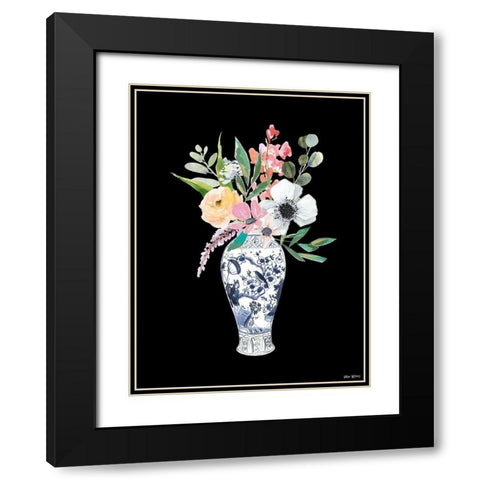 Blue Vase IV Black Modern Wood Framed Art Print with Double Matting by Wieners, Valerie