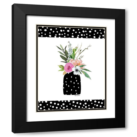 Spring Flowers Black Modern Wood Framed Art Print with Double Matting by Wieners, Valerie