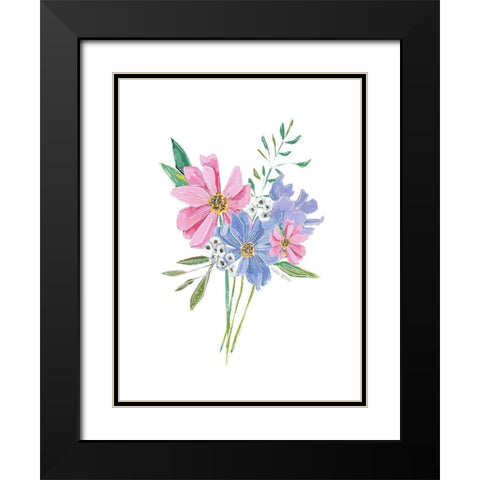 Pastel Floral Black Modern Wood Framed Art Print with Double Matting by Wieners, Valerie