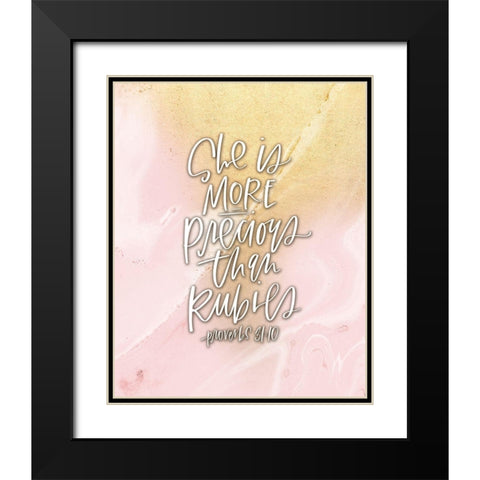 Rubies Black Modern Wood Framed Art Print with Double Matting by Wieners, Valerie