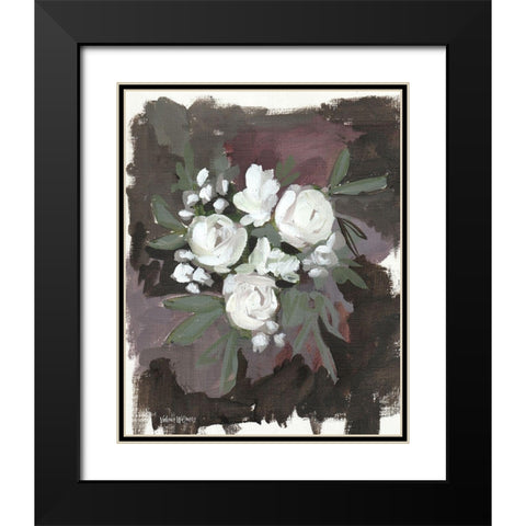 Brown Floral Black Modern Wood Framed Art Print with Double Matting by Wieners, Valerie