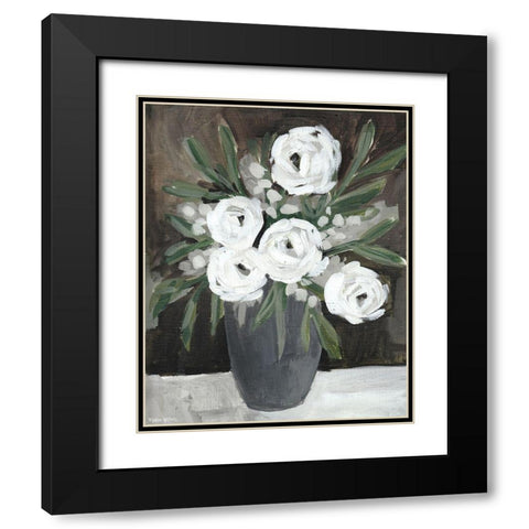 Floral Brown Black Modern Wood Framed Art Print with Double Matting by Wieners, Valerie