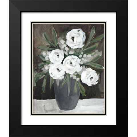 Floral Brown Black Modern Wood Framed Art Print with Double Matting by Wieners, Valerie