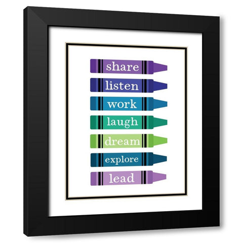 School Rules Black Modern Wood Framed Art Print with Double Matting by Wieners, Valerie