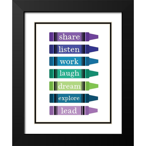 School Rules Black Modern Wood Framed Art Print with Double Matting by Wieners, Valerie