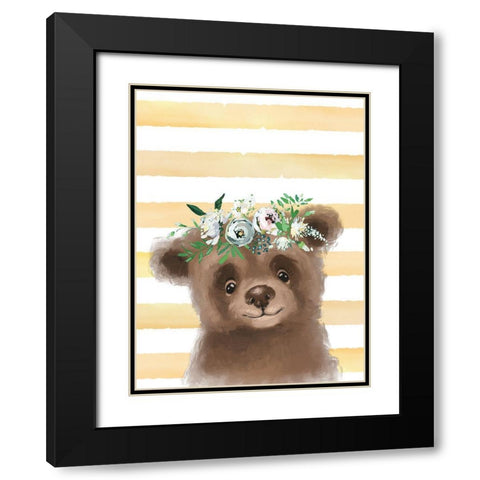 Baby Bear Black Modern Wood Framed Art Print with Double Matting by Wieners, Valerie