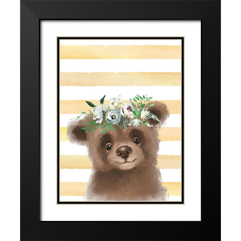 Baby Bear Black Modern Wood Framed Art Print with Double Matting by Wieners, Valerie