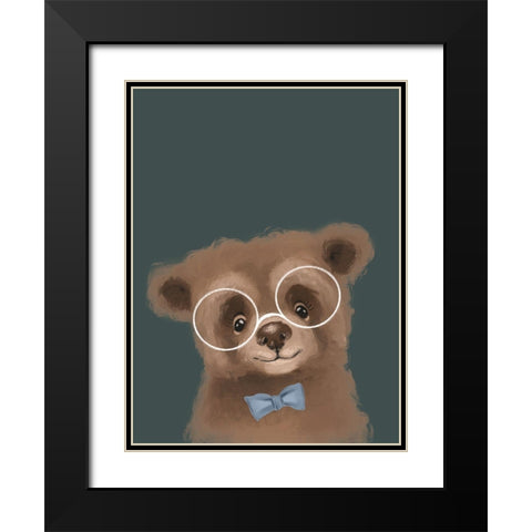 Baby Bear II Black Modern Wood Framed Art Print with Double Matting by Wieners, Valerie