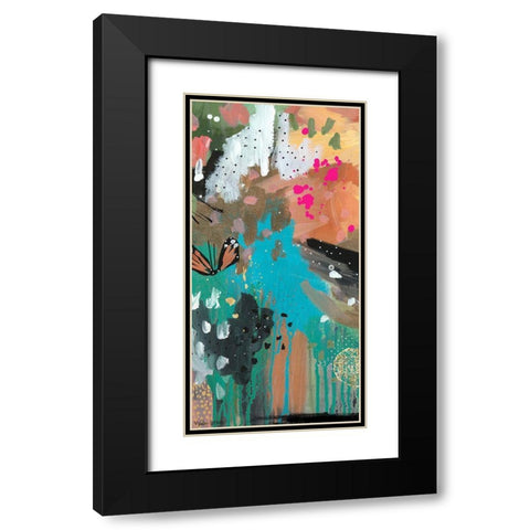Butterfly Abstract Black Modern Wood Framed Art Print with Double Matting by Wieners, Valerie
