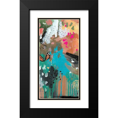 Butterfly Abstract Black Modern Wood Framed Art Print with Double Matting by Wieners, Valerie