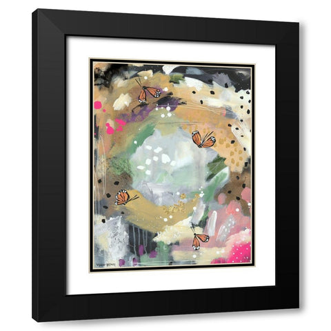 Butterfly Abstract II Black Modern Wood Framed Art Print with Double Matting by Wieners, Valerie