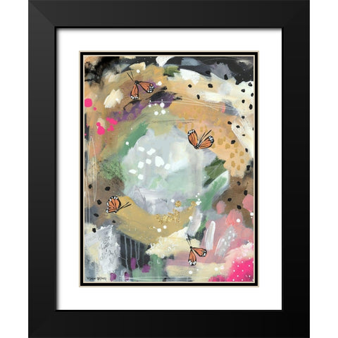 Butterfly Abstract II Black Modern Wood Framed Art Print with Double Matting by Wieners, Valerie