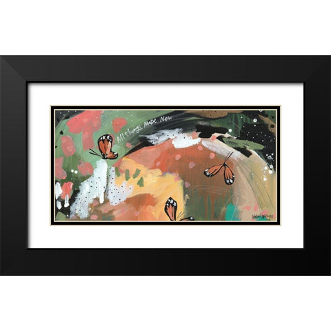 All Things New Black Modern Wood Framed Art Print with Double Matting by Wieners, Valerie
