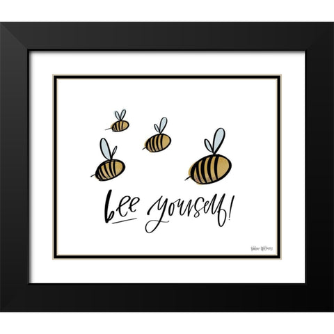 Bee Yourself Black Modern Wood Framed Art Print with Double Matting by Wieners, Valerie