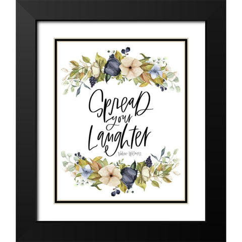 Spread Your Laughter Black Modern Wood Framed Art Print with Double Matting by Wieners, Valerie
