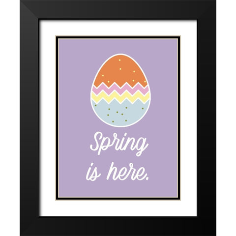 Spring is Here Black Modern Wood Framed Art Print with Double Matting by Wieners, Valerie