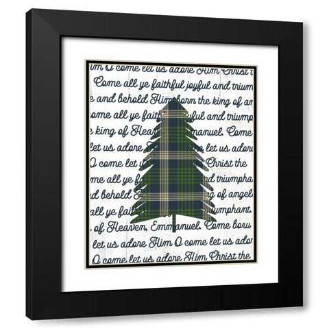 Faithful Christmas Tree Black Modern Wood Framed Art Print with Double Matting by Wieners, Valerie