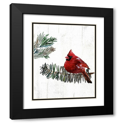 Cardinal Black Modern Wood Framed Art Print with Double Matting by Wieners, Valerie