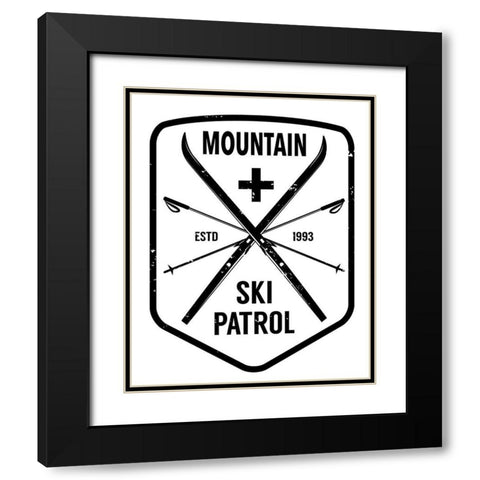 Ski Patrol Black Modern Wood Framed Art Print with Double Matting by Wieners, Valerie