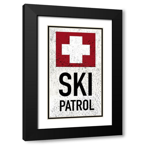 Ski Patrol Black Modern Wood Framed Art Print with Double Matting by Wieners, Valerie