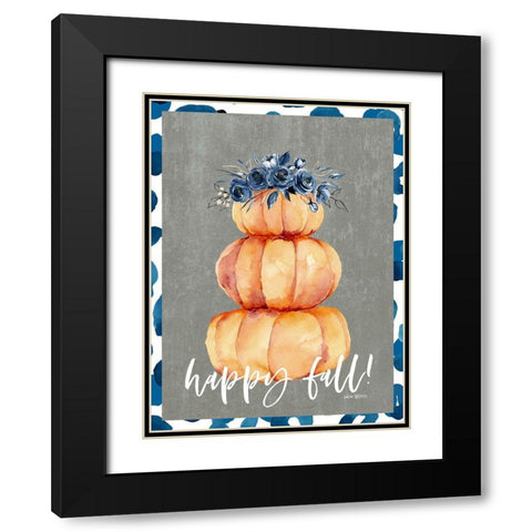 Happy Fall Black Modern Wood Framed Art Print with Double Matting by Wieners, Valerie