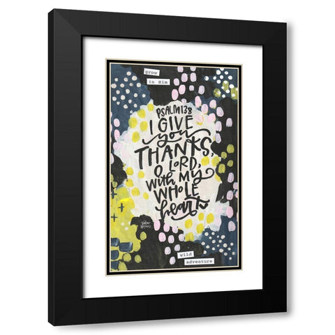 Give Thanks Black Modern Wood Framed Art Print with Double Matting by Wieners, Valerie