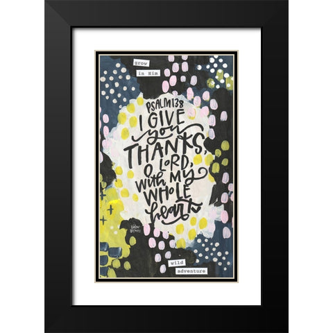 Give Thanks Black Modern Wood Framed Art Print with Double Matting by Wieners, Valerie