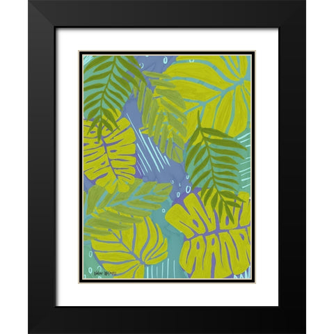 Cool Palms Black Modern Wood Framed Art Print with Double Matting by Wieners, Valerie
