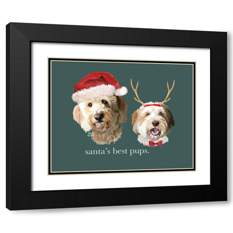 Best Pups Black Modern Wood Framed Art Print with Double Matting by Wieners, Valerie